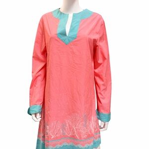 West Marine Colorblock Polo - Coral & Aqua size L